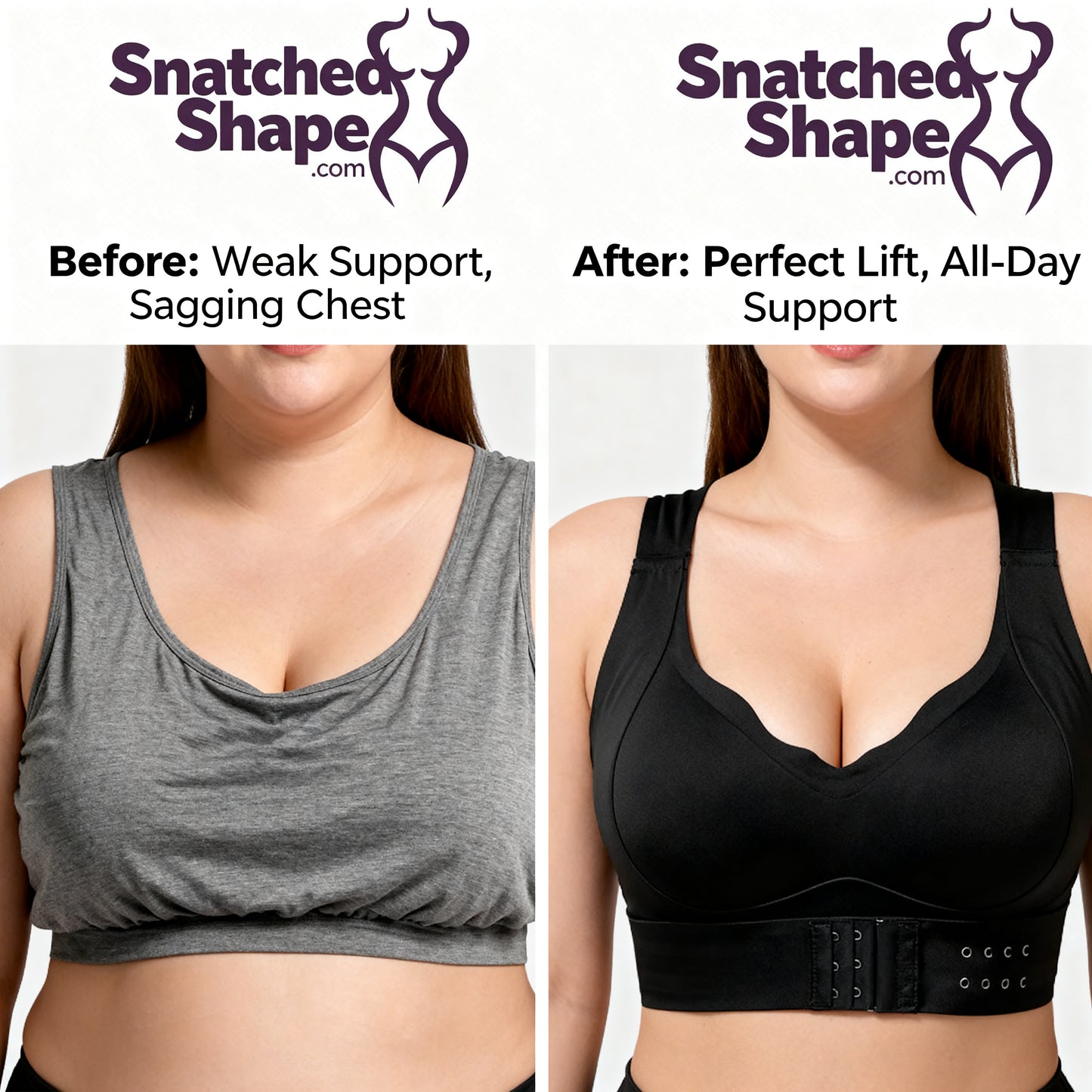 Front Strap Push-Up Sports Bra - Shapewear Support & Lift