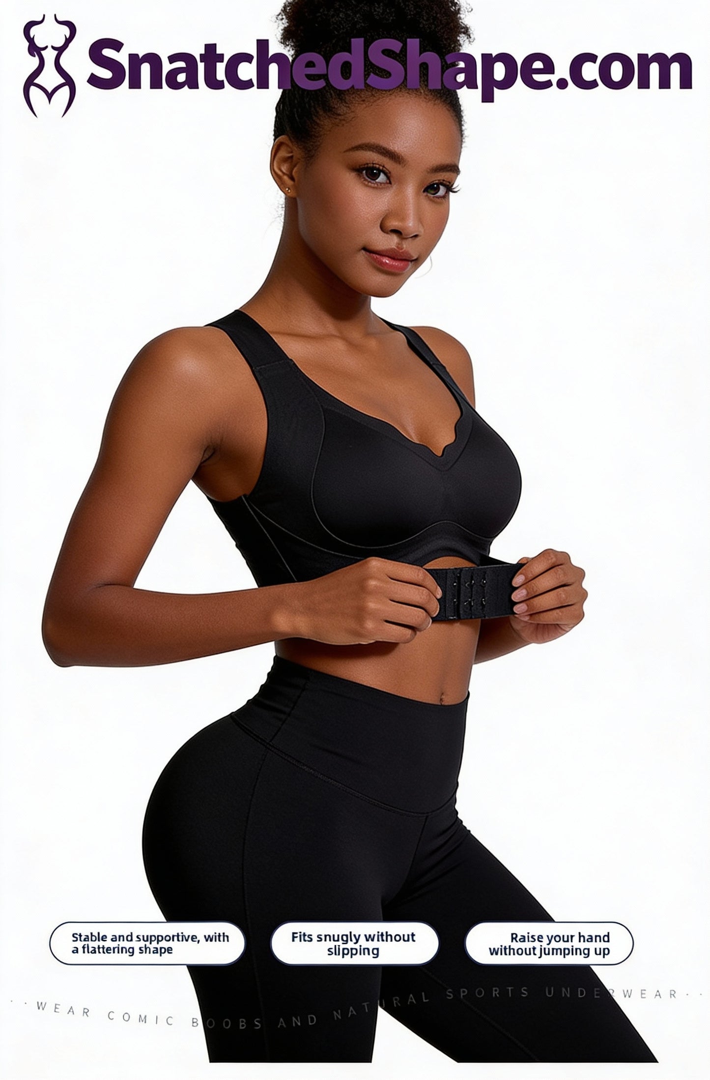 Front Strap Push-Up Sports Bra - Shapewear Support & Lift