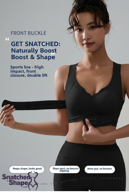 Front Strap Push-Up Sports Bra - Shapewear Support & Lift